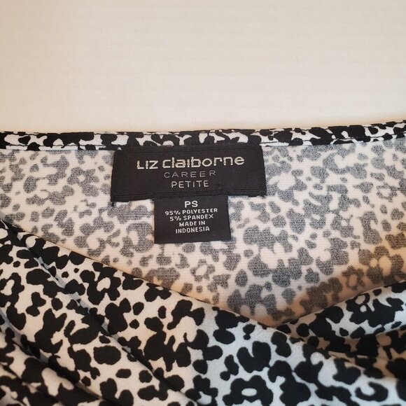 NWT Liz Claiborne SZ PS GRAND SPORTIF Women's Stretch Top Black White - Picture 6 of 9
